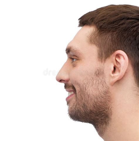 Retrato Del Perfil Del Hombre Hermoso Joven Sonriente Imagen De Archivo