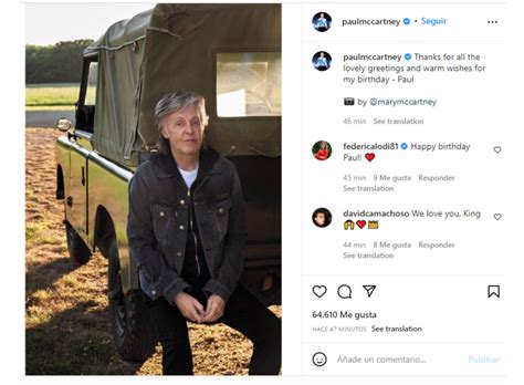 El Saludo De Paul Mccartney En Instagram Por Sus 80 Años Infobae