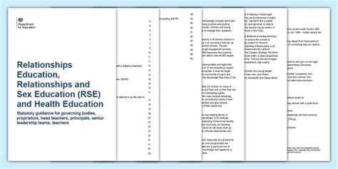 Free Relationships And Sex Education Rse And Health Education