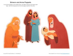 Simeon and Anna Puppets | Kids Ministry Printable Activities