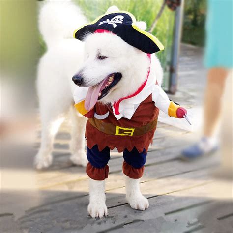 2016 Newest Pet Dog Costumes Halloween Pirate Dog Costume with Skull ...