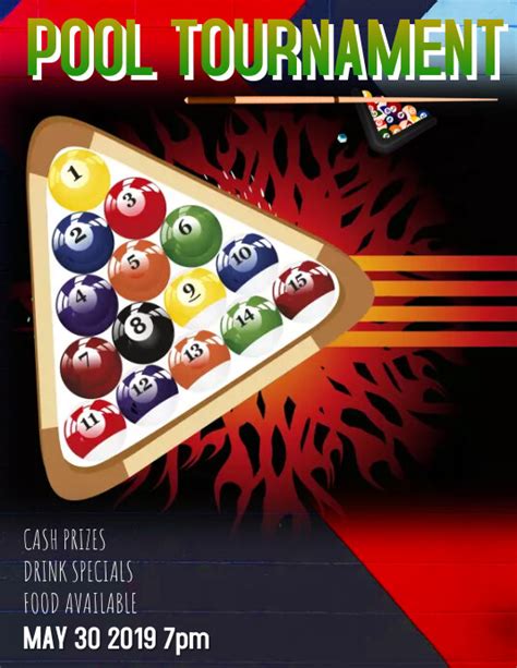 Pool League Tournament Flyer Template Postermywall