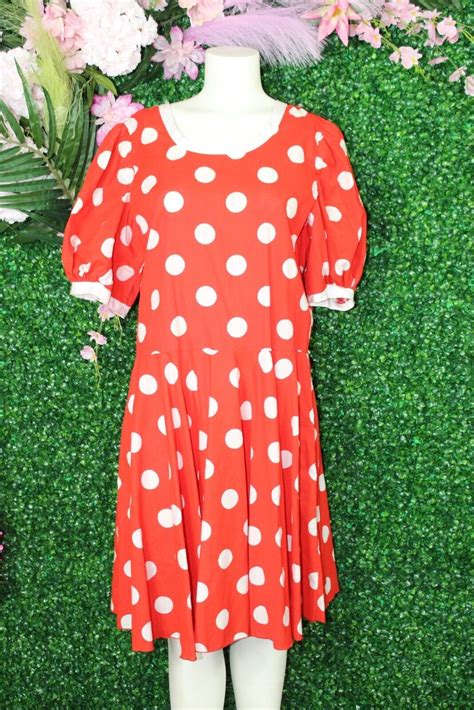 Disney Red Dress With White Flowers