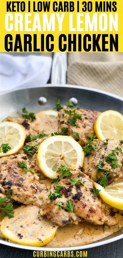 Easy Creamy Lemon Chicken Creamy Lemon Chicken Healthy Low Carb