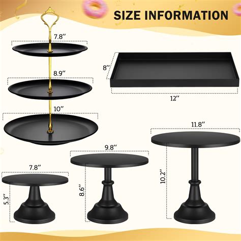 Tioncy 7 Pcs Cake Stand Set Metal Cupcake Holder Dessert Table Display