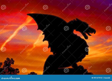 Dragon Silhouette Vector Illustration | CartoonDealer.com #4608756