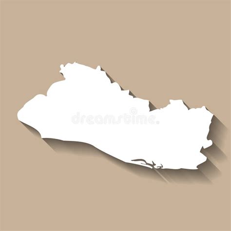 El Salvador Vector Country Map Silhouette Stock Vector Illustration