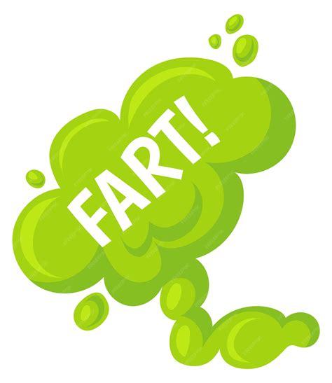 Premium Vector | Bad smell cloud Green fart cartoon sticker