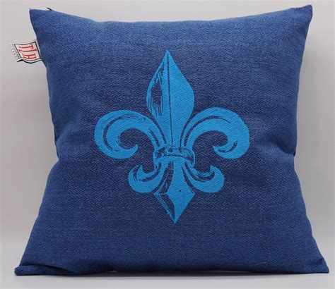 Fleur De Lis Embroidered Pillow Cover Etsy