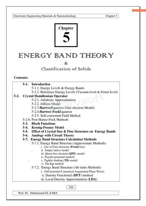 (PDF) Energy Band Theory - Update