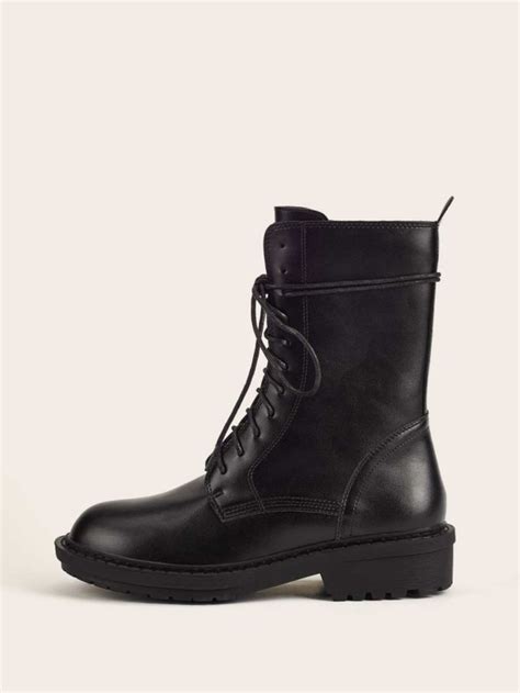 Minimalist Lace Up Front Combat Boots