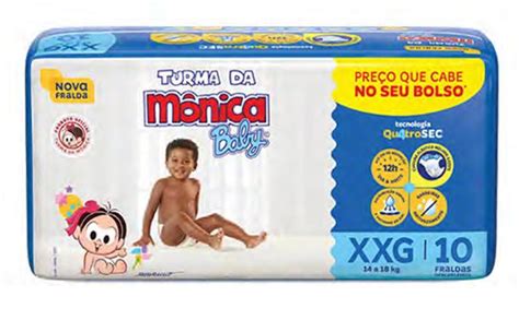 Fralda Turma Da Monica Baby Tamanho Rn P M G Xg Xxg Turma Da M Nica