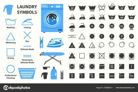 Icon Set Laundry Symbols Vector Illustration Stock Vector By Monash