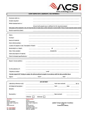 Fillable Online Acsgroupofcompanies Co Client Sample Data Form