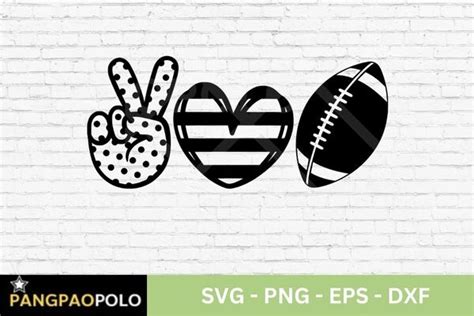 Sports Svg Peace Love Football Svg Graphic By PANGPAOPOLO Creative