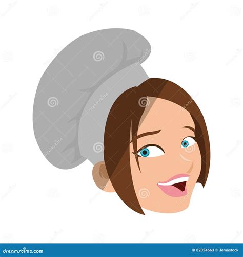 Isolated Female Chef Cartoon Design Stock Vector Illustration Of