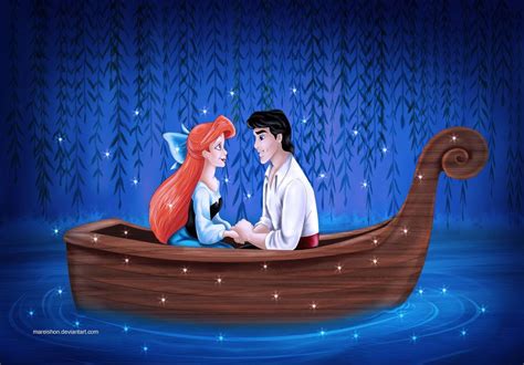 Ariel The Little Mermaid And Eric On The Boat