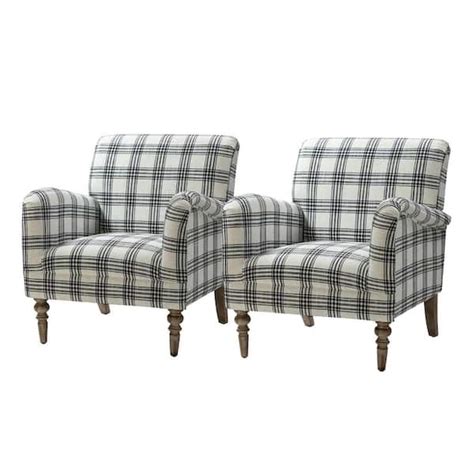 Jayden Creation Mandan Black Contemporary And Classic Upholstered Plaid