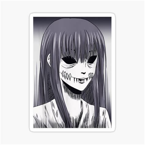 "Creepy Horror Manga Anime Woman Eyes Halloween Art" Sticker for Sale by DennlerOrlantha | Redbubble