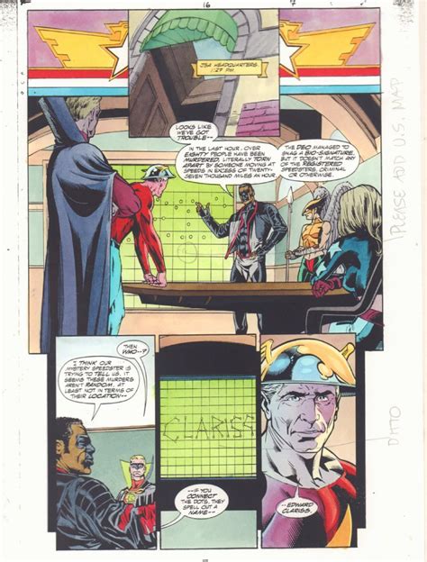 JSA 16 P 7 Color Guide Art Sentinel Flash Jay Garrick Mr Terrific