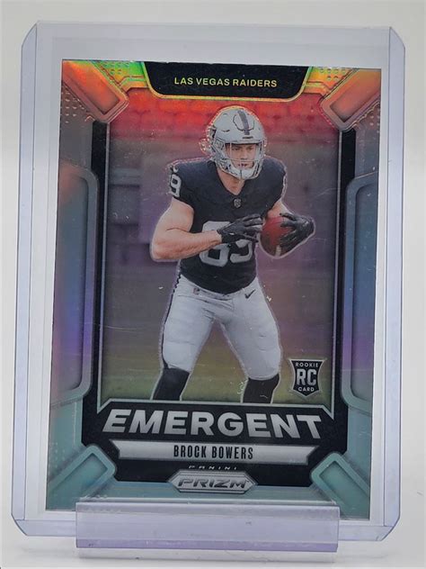 Brock Bowers Panini Prizm Emergent Rookie Silver Raiders Rc Q