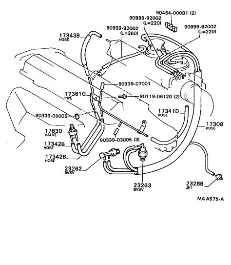 Vacuum Piping Sfe Toyota Camry Sv Cv Vzv Asia And