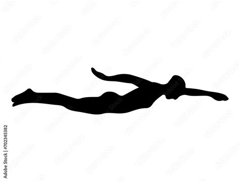 Swimmer Silhouette Vector Art White Background Stock Vector Adobe Stock