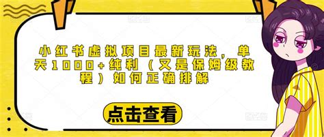 小红书虚拟项目最新玩法，单天1000纯利（又是保姆级教程文档） Vpsche小车博客