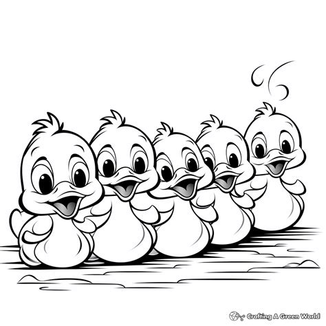 5 Little Ducks Coloring Pages - Free & Printable!