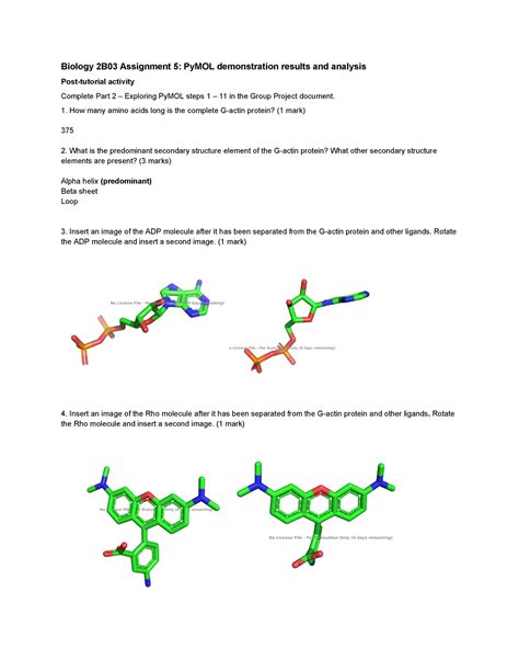 Assignment 5 Cell Biology Biology 2b03 Assignment 5 Pymol Demonstration Results And Analysis