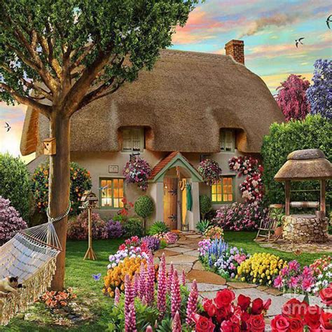 Garden Path Cottage View 5D Diamond Painting - 5diamondpainting.com ...