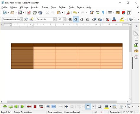 LibreOffice Writer Création et mise en forme d un tableau Médiaforma