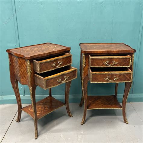 Pair Of French Kingwood Parquetry Bedside Cabinets Antiques Atlas