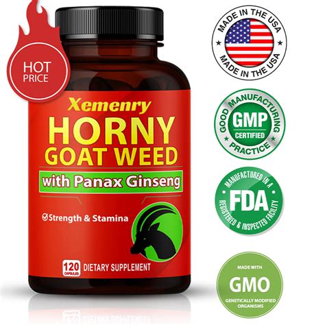 Horny Goat Weed Ginseng 9350 Mg 90 Capsules Maximum Strength Maca