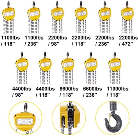 Vevor Palan Cha Ne De Levage Tonnes Bloc Manuel Avec Cha Ne