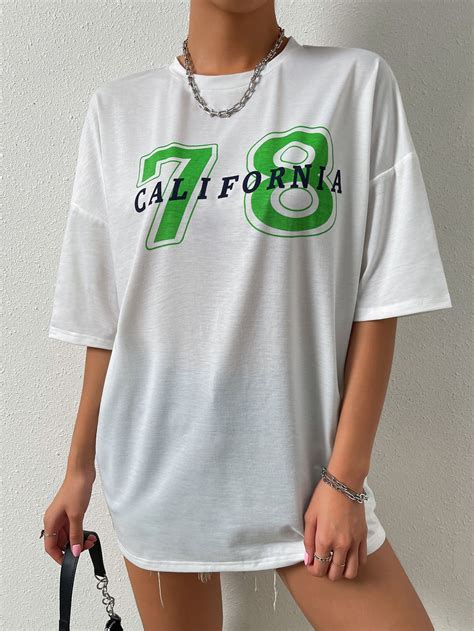 Letter Graphic Drop Shoulder Tee