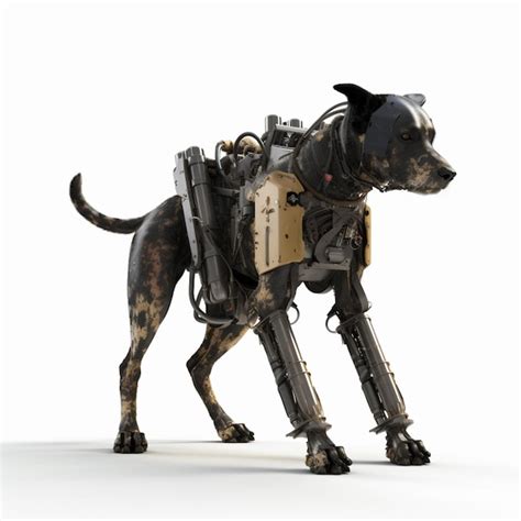 Premium AI Image | A dog with a robot on its back and a gun on its chest.