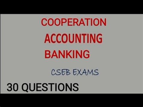 Cseb Exam Cooperation Accounting Banking Junior Clerk