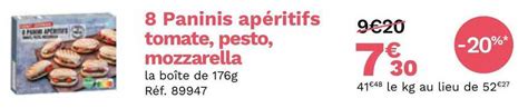 Promo Paninis Ap Ritifs Tomate Pesto Mozzarella Chez Picard