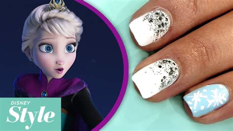 Frozen Inspired Nail Art Disney Style Nails Frozen Nail Art