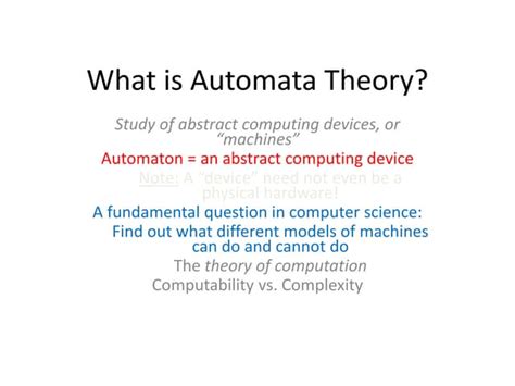 What Is Automata Theory Ppt