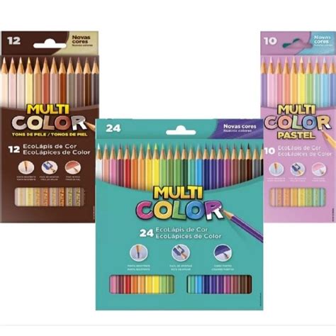 kit 46 Lápis de Cor Multicolor Faber Castell 24 cores normais 10