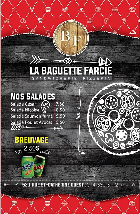 Menu Au La Baguette Farcie Restaurant Montr Al Saint Catherine St W