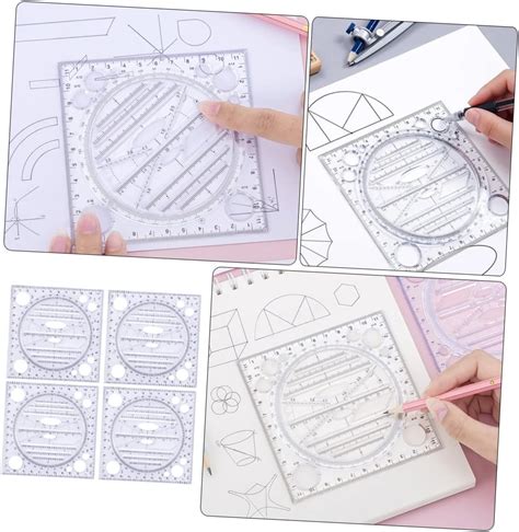 FUNOMOCYA 4pcs Regla De Dibujo Plantilla Regla De Dibujo Escalas