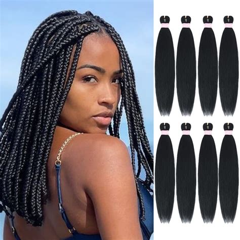 Zeral Braiding Hair 18 Inches 8 Packs Pre Stretched Braiding Hair Professional Itch