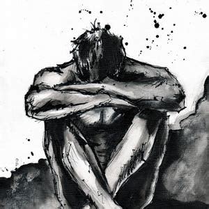 PRINT Male Nude Figure Sketch Art Print 8x11 16x11 23x16 Etsy