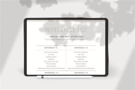 Reference List Canva Template Minimalist Reference List Template