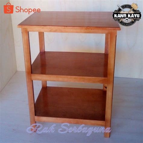 Jual Rak Kayu Serbaguna Rak Minimalis Tiga Susun Shopee Indonesia