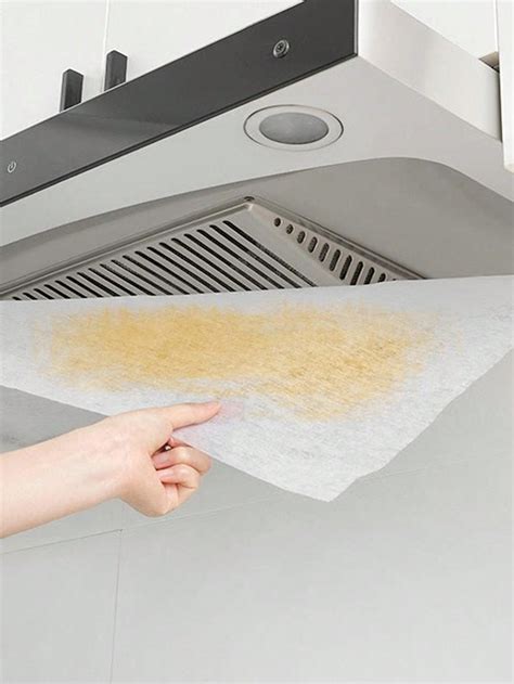 12pcs Kitchen Range Hood Grease Filter Paper Greaseproof Paper Pad