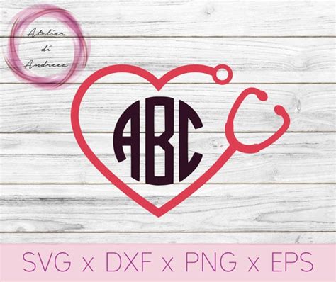 Stethoscope Alphabet Svg Dxf Png Nurse Letters Nurse Life Etsy